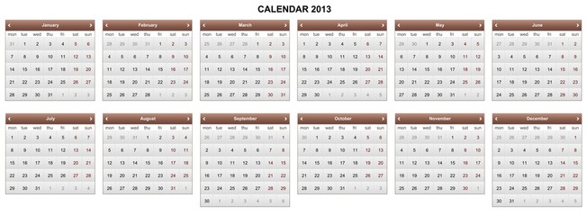 Calendar 2013