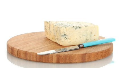 Cheese with mold and knife