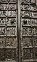 Reliefs on the gate of St. Sophia Cathedral (Novgorod, Kremlin)