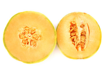 cut melon isolated on white