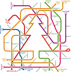 Subway christmas map