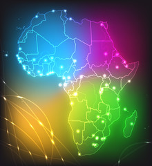 Neonkarte von Afrika