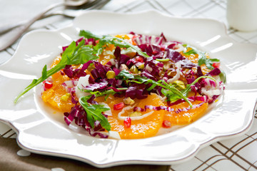 Orange with Radicchio and Pomegranate salad