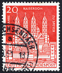 Postage stamp Germany 1958 Cathedral, Speyer