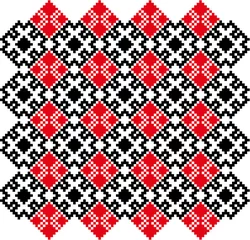 Papier Peint photo autocollant Pixels crossStich-biélorussie-slave-motif