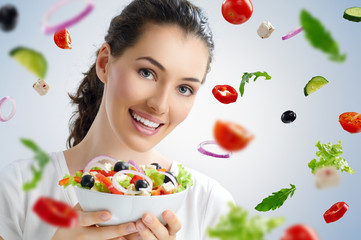 eating healthy food