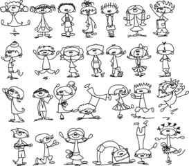 Obraz premium Симпатичные счастливых детей мультфильм