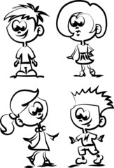 Симпатичные счастливых детей мультфильм