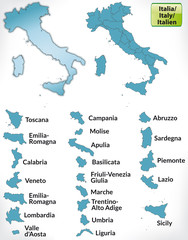 Obraz premium Italien mit Grenzen