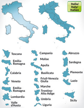 Italien mit Grenzen