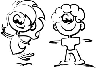 Симпатичные счастливых детей мультфильм