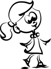 Симпатичная девушка счастлива мультфильм