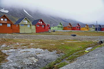 Wohnsiedlung in Longyearbyen ( Spitzbergen )