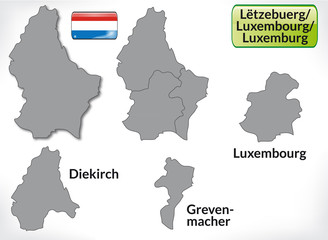 Fototapeta premium Karte von Luxemburg mit Grenzen