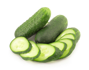 Two green cucumber