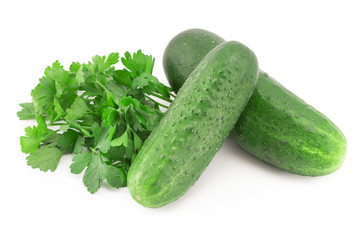 Two green cucumber