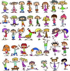 Симпатичные счастливых детей мультфильм