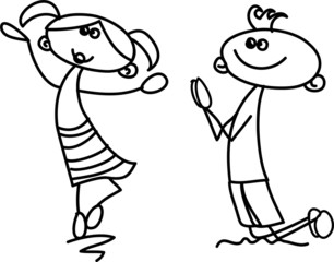 Симпатичные счастливых детей мультфильм