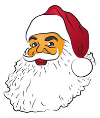 Coloured Santa Claus drawing