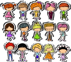 Мультфильм рисунки модных детей