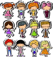 Симпатичные счастливых детей мультфильм