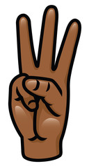 Three Fingers Cartoon Hand
