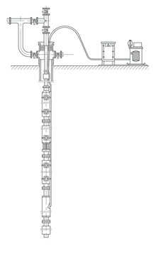 Schematic of an oil well