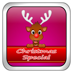Fototapeta na wymiar Button Christmas Special with reindeer