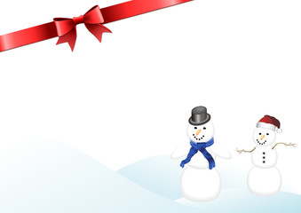 Weihnachtliche Grüße mit Schneemännern