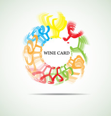 wine card with abstract glass background menurestaurant
