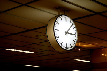 Public clock In a railway station