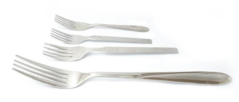 three metal Forks