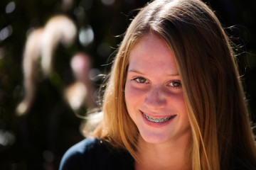 happy girl with braces
