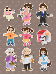 cartoon family Stickers,Label