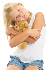 Young girl with teddy bear