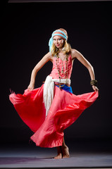 Naklejka premium Dancer dancing spanish dances