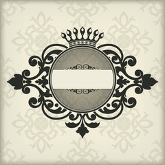 Vintage frame with crown