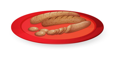 sausage in plate