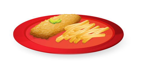 patice and french fries in plate