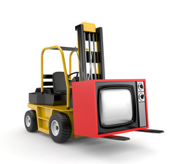 Forklift with TV