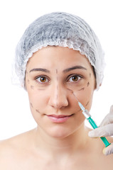 Woman under the plastic surgery