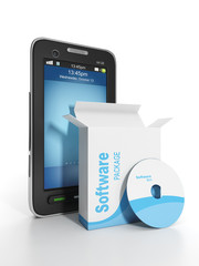 3d illustration: Mobile technology. Mobile phone software and li