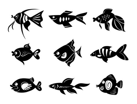 Fishes icon set