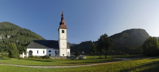 church near Bohinjska Bistrica in Julian Alps in Slovenia