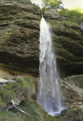 Lower Pericnik Waterfall in Julian Alps in Slovenia