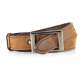 Isolated Leather belt for men.