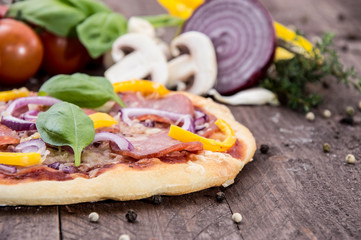 Homemade Salami Pizza