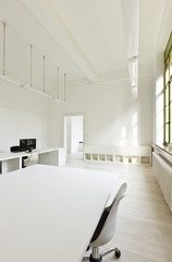 interior, office with furniture white