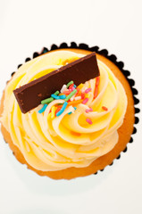 Vanilla cupcake top view