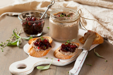 Chicken liver pate with onion jam